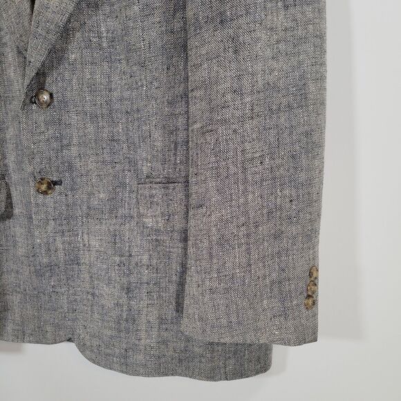 Vintage CORPORATE CASUALS 100% Silk Gray Blazer Jacket Sz XL 2 Button Classic - Picture 5 of 11